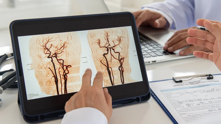 Médico olhando radiografia